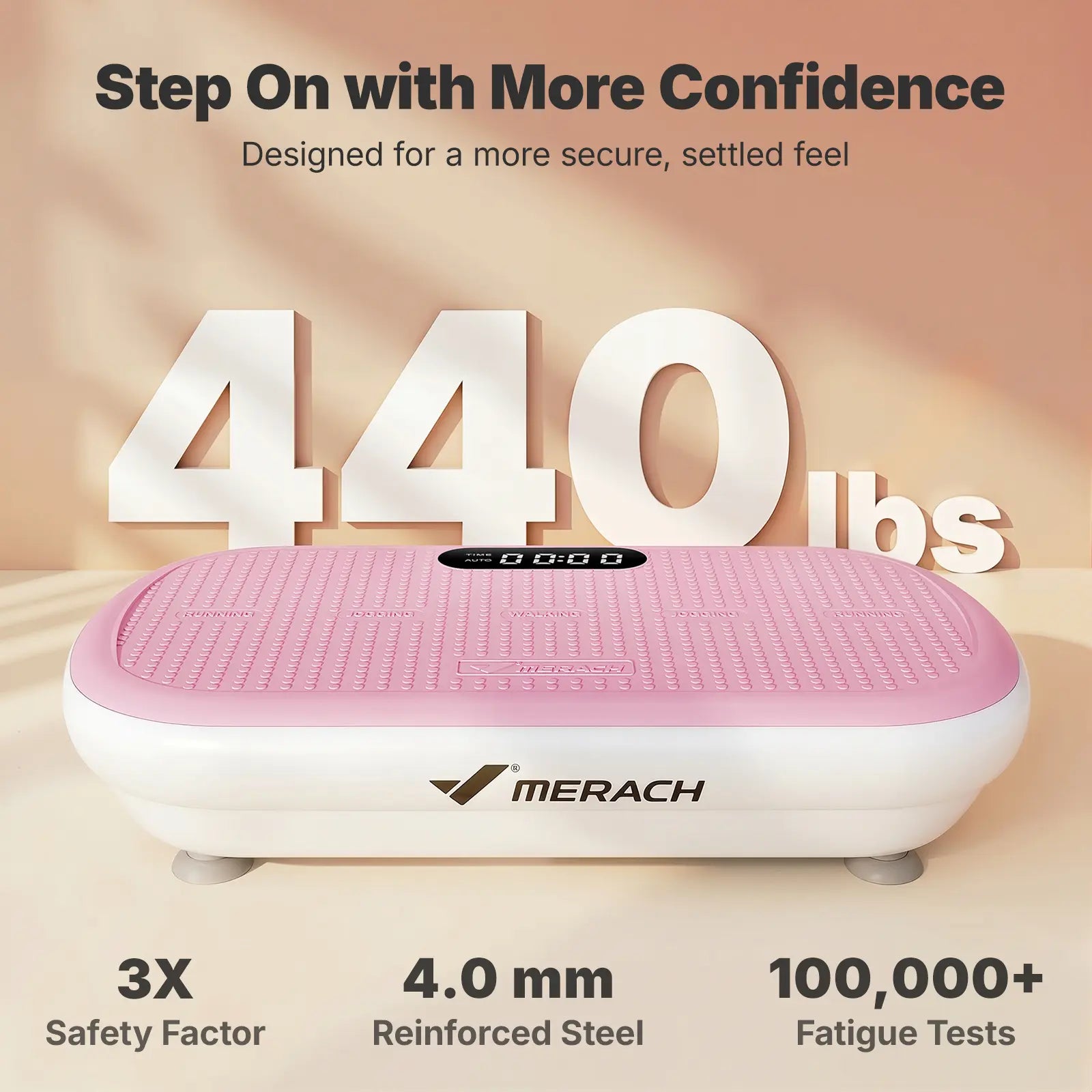 Merach High-Power Vibration Plate Exercise Machine,440Lbs Weight Capacity, Bluetooth Remote Control, 4 Workout Modes for Home Gym Fitness Equipment Summervibes