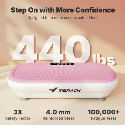 Merach High-Power Vibration Plate Exercise Machine,440Lbs Weight Capacity, Bluetooth Remote Control, 4 Workout Modes for Home Gym Fitness Equipment Summervibes