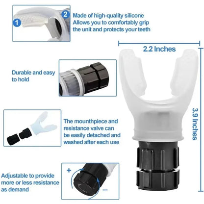 Lung Face Mouthpiece Respirator Breathing Exercise Device Respiratory Muscle Trainer Breathing Trainer Easy to Clean - Top Beat Cart