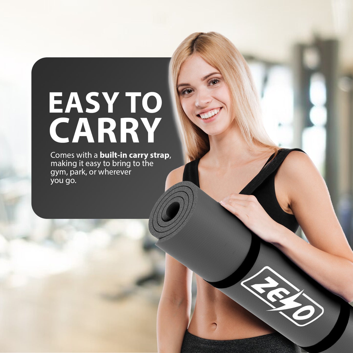 YOGA MAT 10MM THICK EXERCISE MAT GYM WORKOUT FITNESS PILATES HOME NON SLIP NBR