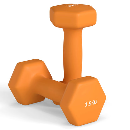 Set of 6 Dumbbells, Hexagonal Weights Pair, 2 X 3Kg, 2 X 4Kg, 2 X 5Kg - Top Beat Cart