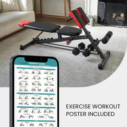 Finer Form Multi-Functional Adjustable FID Weight Bench and Roman Chair - Top Beat Cart