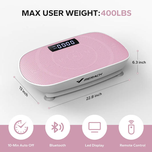 Merach Vibration Plate Exercise Machine, Compact Design with Lymphatic Drainage, High Frequency for Low Impact Full Body Workout, 400Lbs Capacity for Home Gym Workout Equipment Summervibes