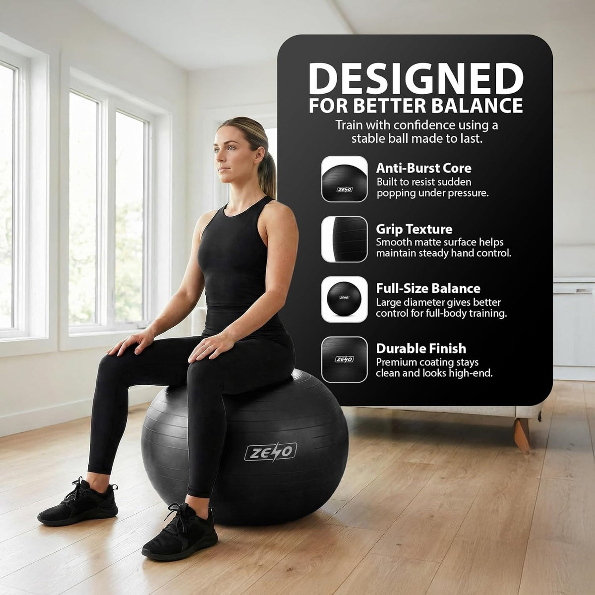 EXERCISE GYM BALL SWISS PILATES YOGA CORE TRAINING PREGNANCY BIRTHING ANTI-BURST - Top Beat Cart