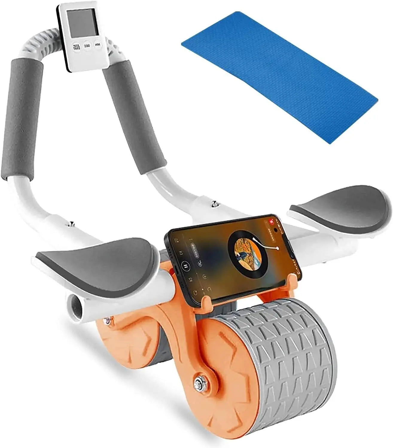 Ab Roller Wheel Workout Abdominal Fitness Wheel for Core Muscles Training Automatic Rebound Ab Roller with Timer Tiktokshopspringglowup