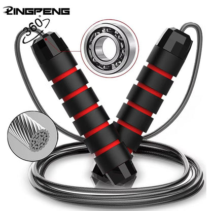 With Ball Bearings Adjustable Tangle-Free Speed Wire Jump Rope Workout with Foam Handles for Fitness Home Workouts and Slim Body - Top Beat Cart