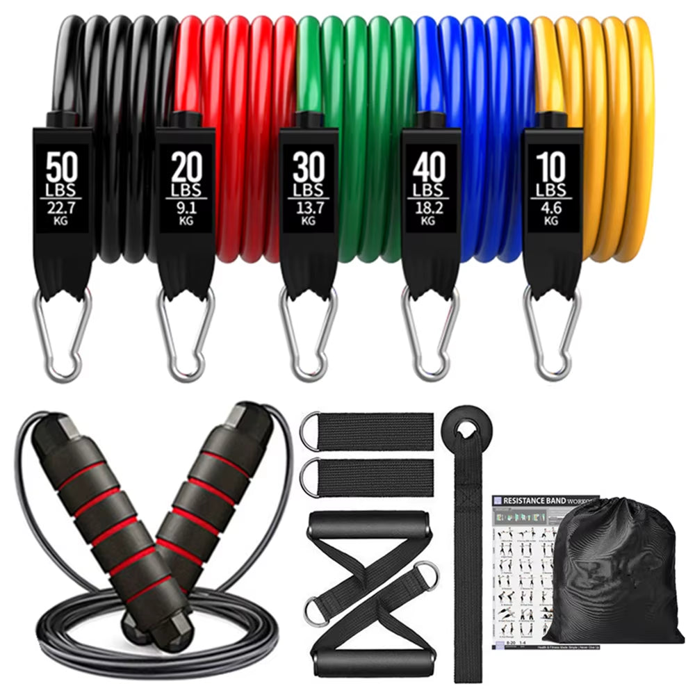 360Lbs Fitness Exercises Resistance Bands Set Elastic Tubes Pull Rope Yoga Band Training Workout Equipment for Home Gym Weight