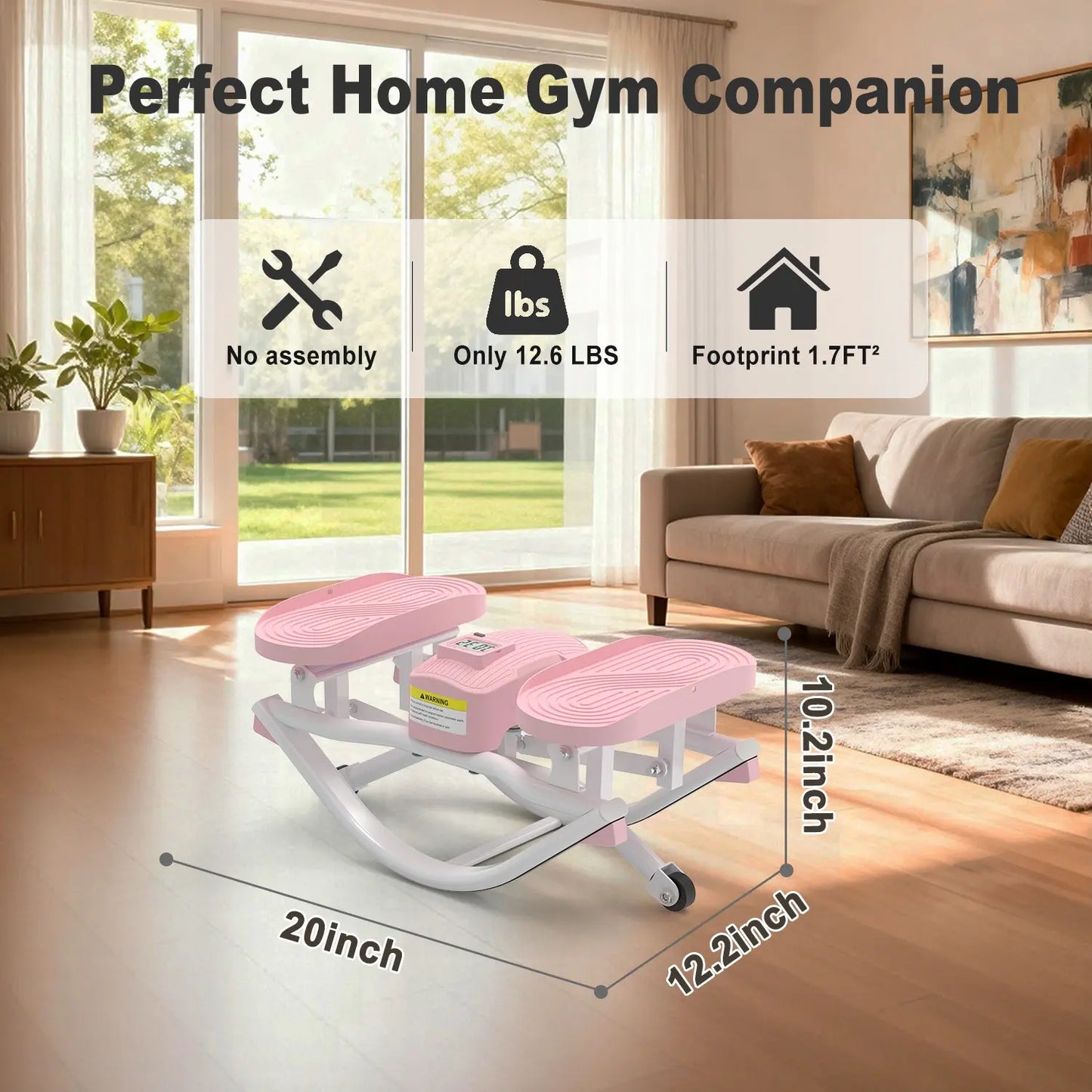 HOTWAVE Rockstepper Leg, Glute, and Core Trainer — 3D Rocking Glute Workout,350 Lb Weight Capacity, No-Assembly Required Cardio Stepper, Indoor Fitness Equipment Summervibes