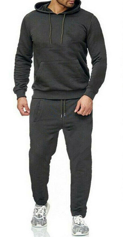 New Mens Pullover Tracksuit Hoodie Jogging Bottoms Set Stretch Sweater Jogger - Top Beat Cart