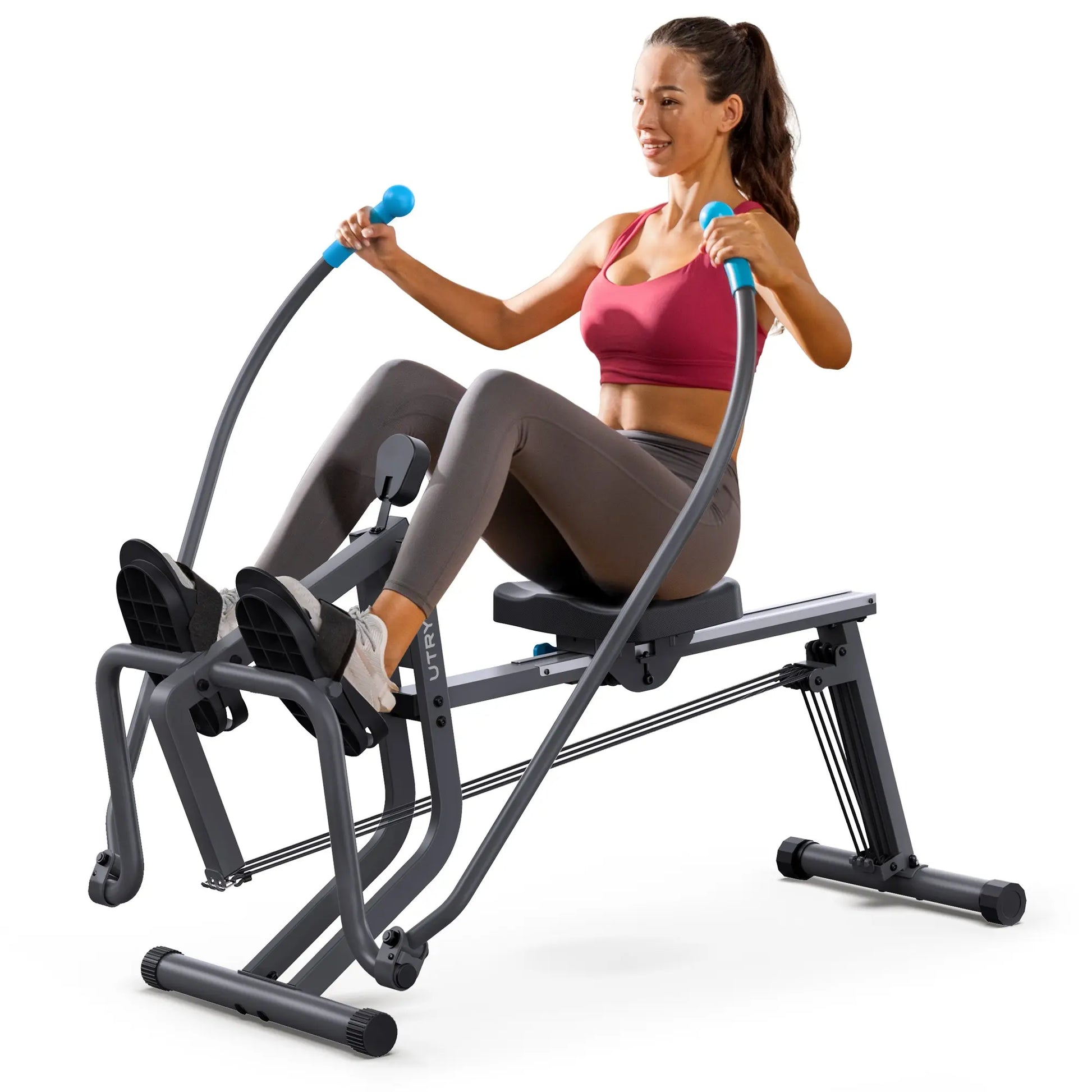 Merach 2-In-1 Squat Rowing Machine, Adjustable Resistance Glutes Leg Workout Equipment with LCD Monitor, 350LBS Capacity Home Gym Exercise for Women Summervibes