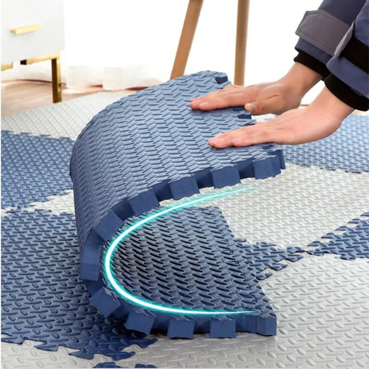 EVA INTERLOCKING FLOOR MATS SOFT FOAM GYM FLOORING MAT YOGA TILES 25 MM 60X60Cm - Top Beat Cart