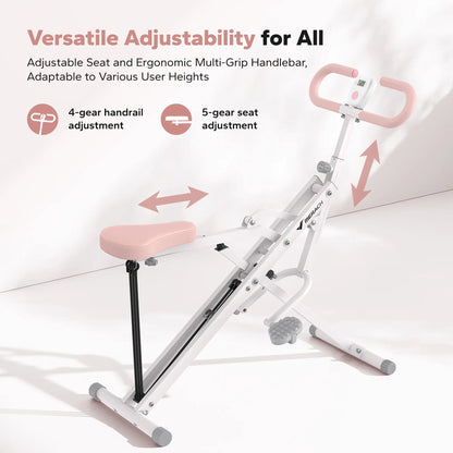 Merach 2-In-1 Squat Rowing Machine, Adjustable Resistance Glutes Leg Workout Equipment with LCD Monitor, 350LBS Capacity Home Gym Exercise for Women Summervibes