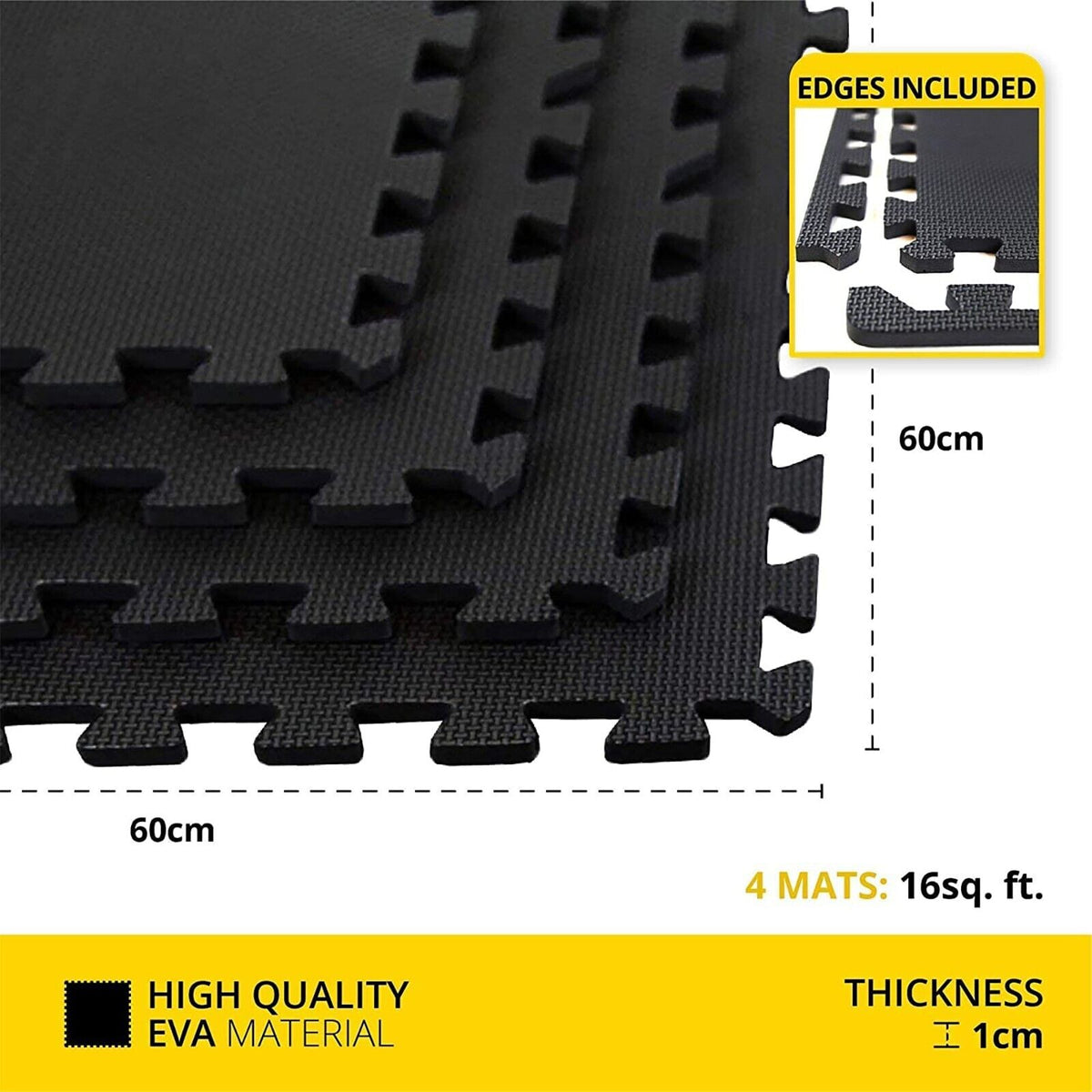 INTERLOCKING EVA SOFT FOAM EXERCISE FLOOR MATS GARAGE OFFICE KIDS PLAY - Top Beat Cart