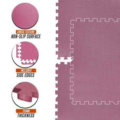 EVA INTERLOCKING FLOOR MATS SOFT FOAM GYM FLOORING MAT YOGA TILES 25 MM 60X60Cm - Top Beat Cart