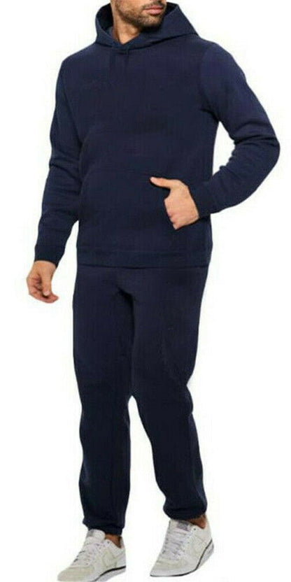 New Mens Pullover Tracksuit Hoodie Jogging Bottoms Set Stretch Sweater Jogger - Top Beat Cart