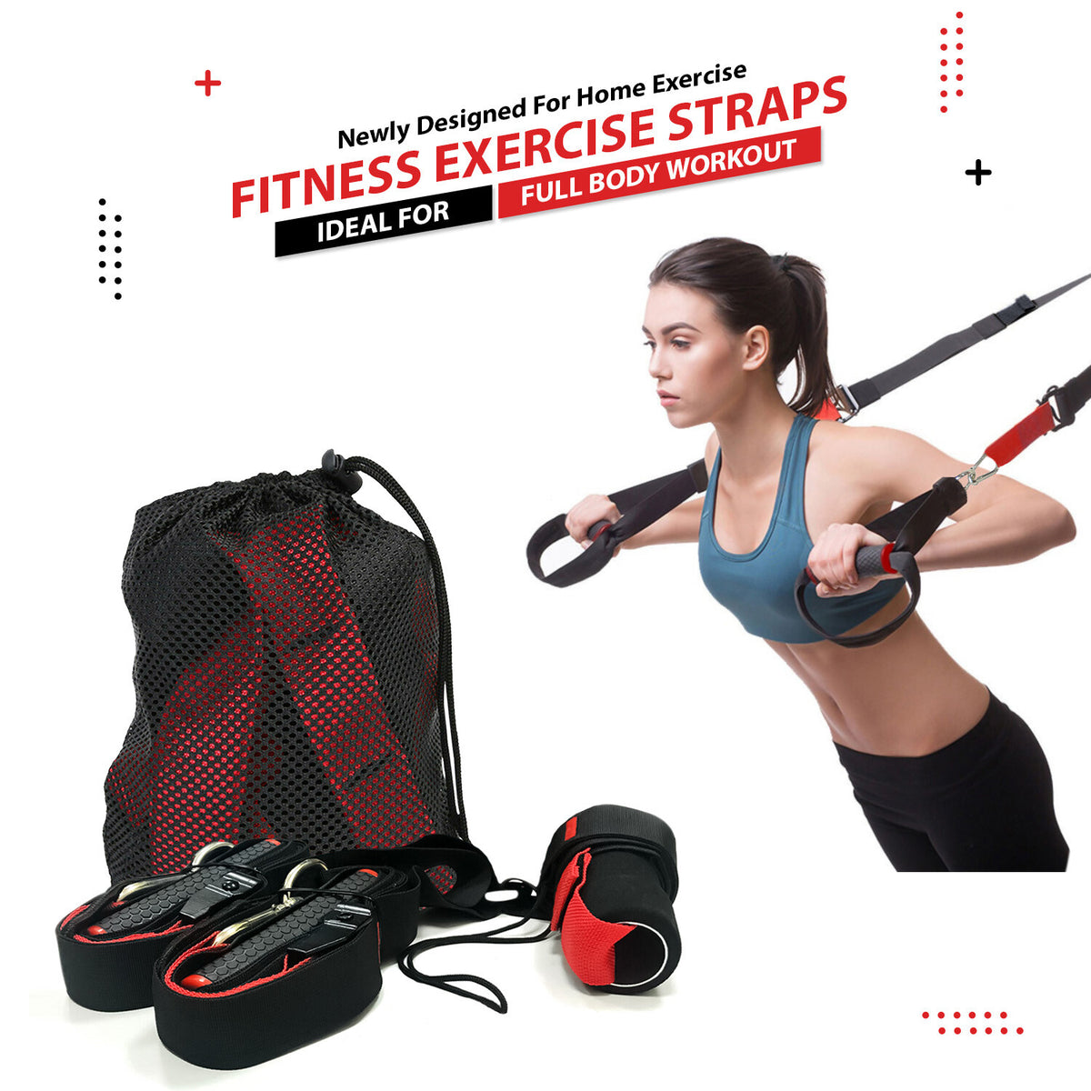 Fitness Exercise Suspension Strap Home Gym Sports Total Body Workout Training - Top Beat Cart