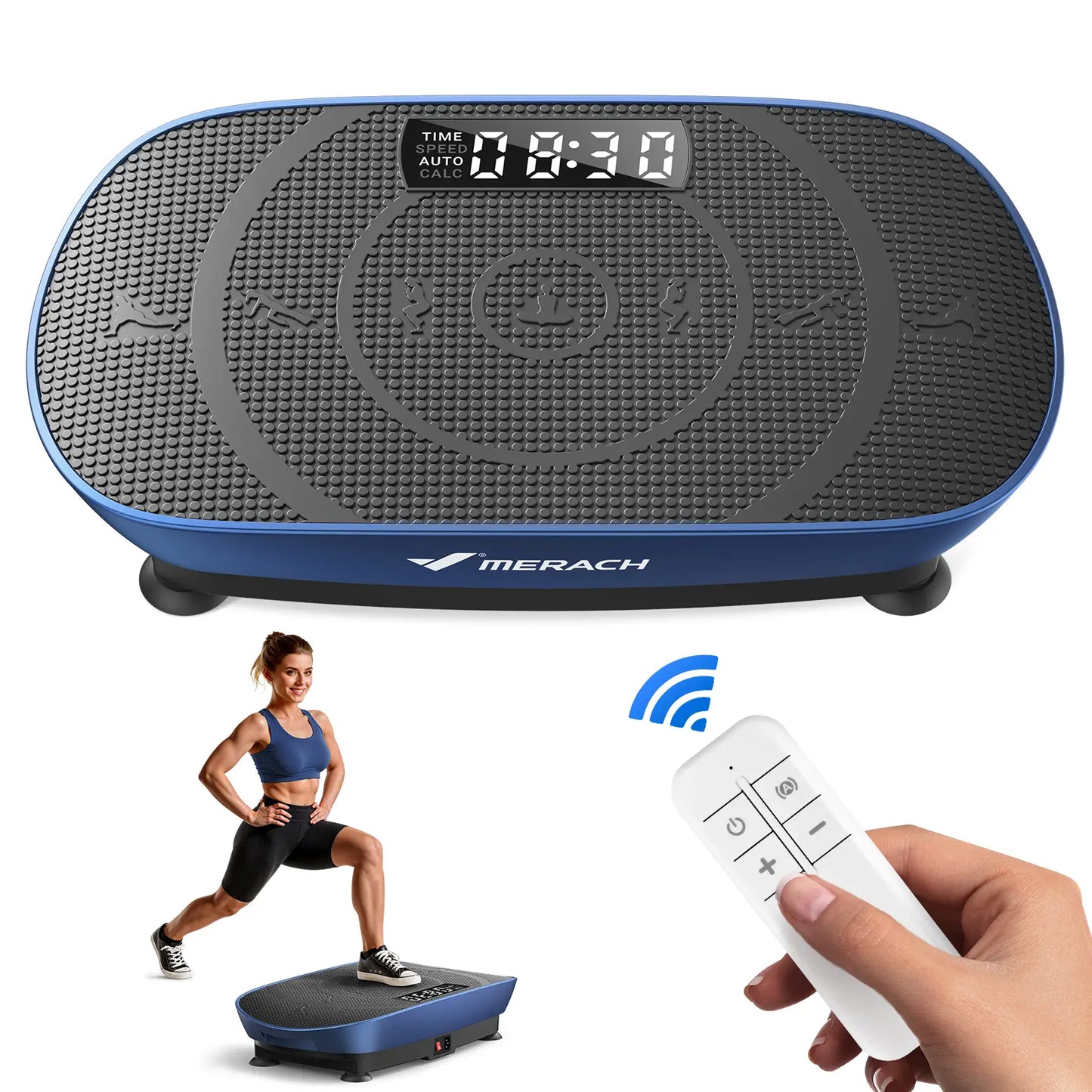 Merach Slim Vibration Plate Exercise Machine, Compact Portable with Easy Control Panel, Whole Body Low Impact Workout, High Frequency Vibration for Lymphatic Drainage, Fitness Platform for Home Gym