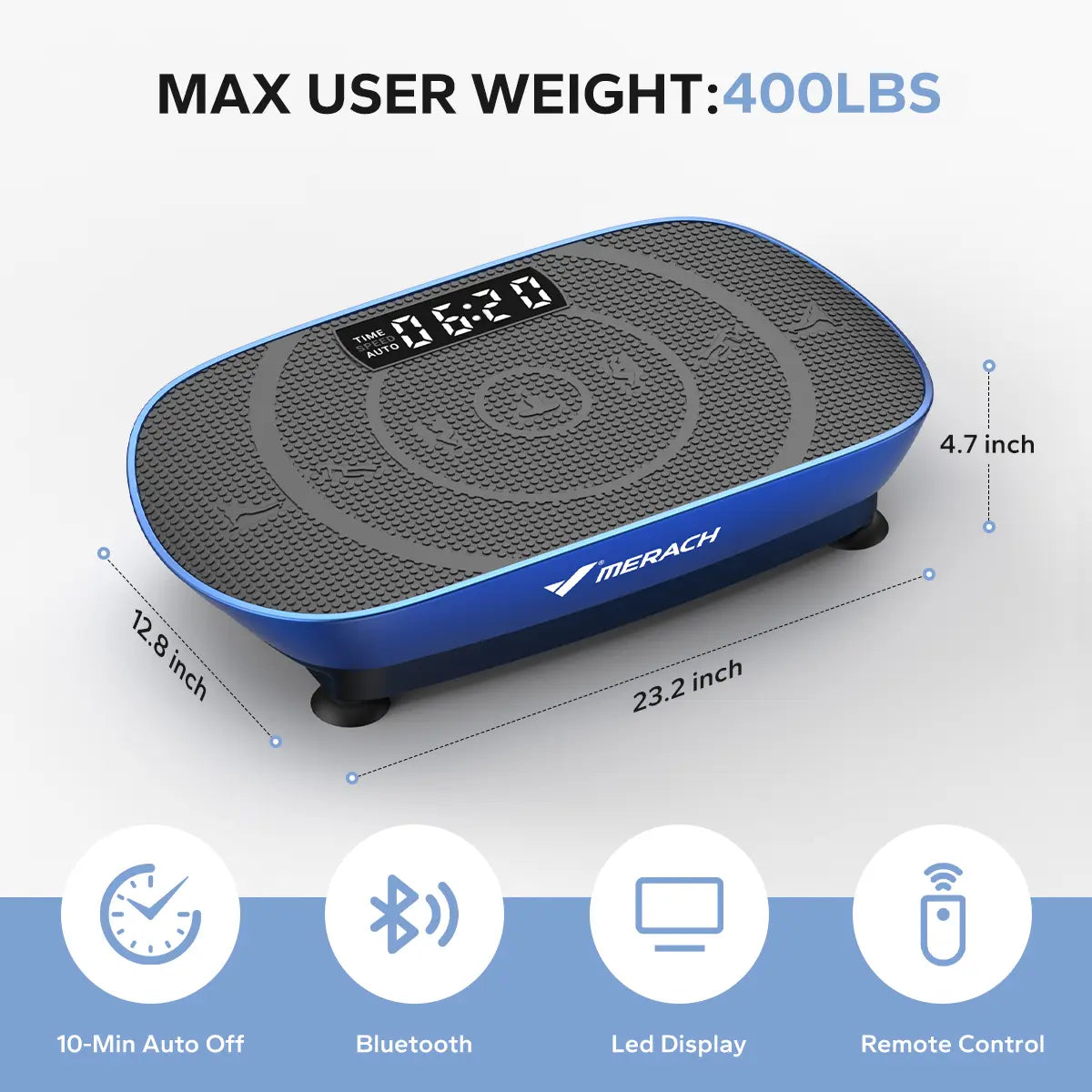 Merach Vibration Plate Exercise Machine with Lymphatic Drainage Feature Compact Design for Full Body Workout Max User Weight 400LBS Home Gym Equipment Summervibes