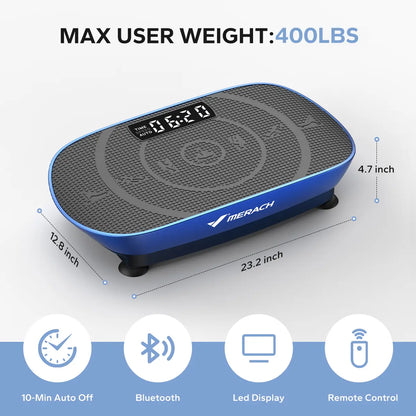 Merach Vibration Plate Exercise Machine with Lymphatic Drainage Feature Compact Design for Full Body Workout Max User Weight 400LBS Home Gym Equipment Summervibes