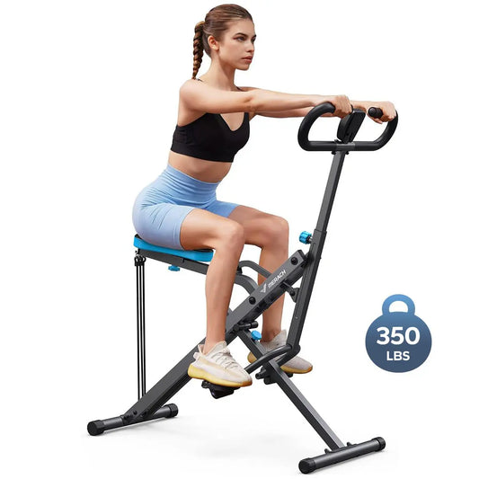 Merach 2-In-1 Squat Rowing Machine, Adjustable Resistance Glutes Leg Workout Equipment with LCD Monitor, 350LBS Capacity Home Gym Exercise for Women Summervibes