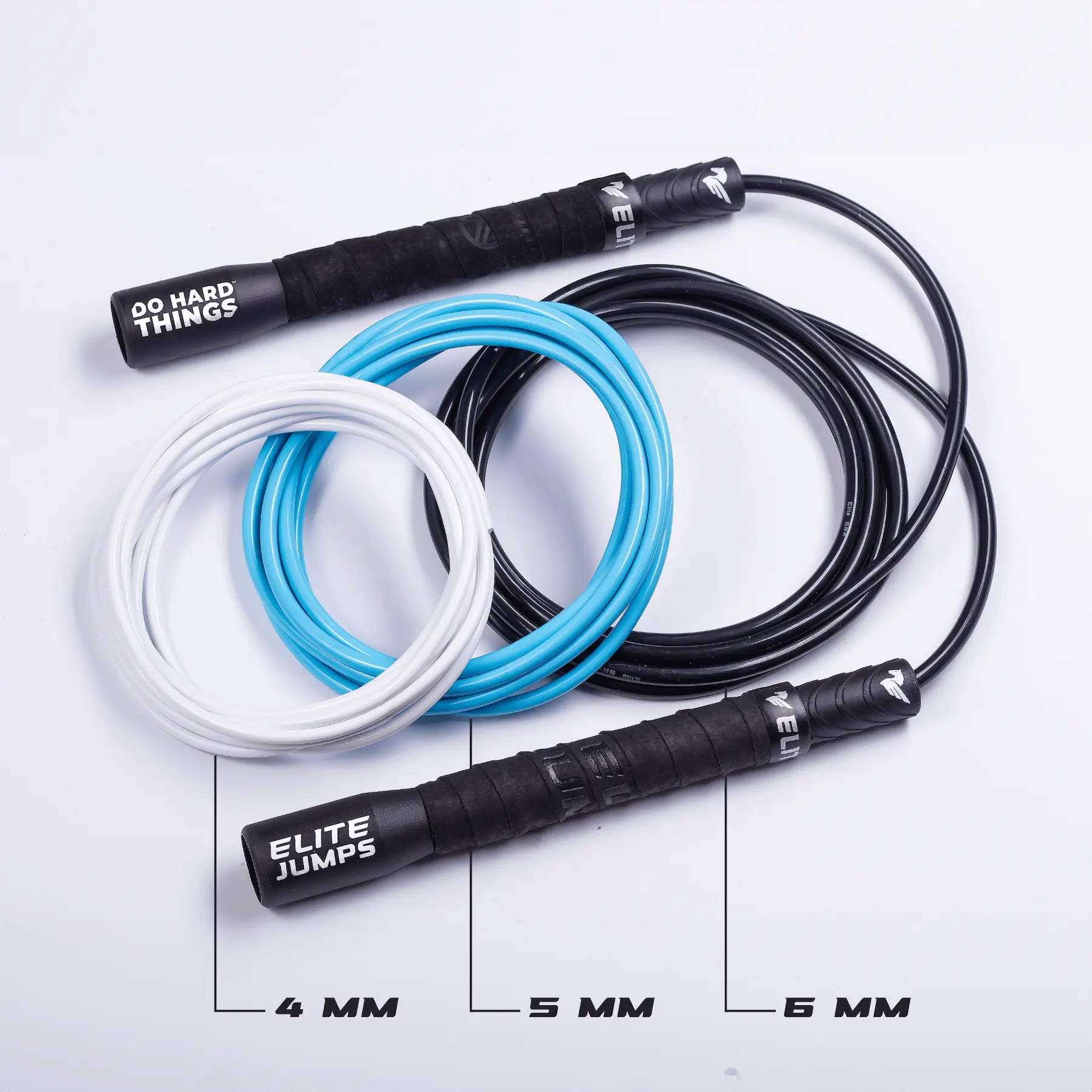 Elite Jumps Do Hard Things 6Mm PVC Jump Ropes for Fitness - Indoor/Outdoor Adjustable Boxing Jump Rope W/ Unbreakable Handles & Ultra-Durable Non-Kinking PVC - Skipping Rope for Men & Women & Boxer Rope Jump Rope