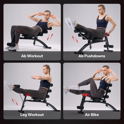 Merach Adjustable Weight Bench, Multi-Functional Full-Body Dumbbell Workouts, 300Lbs Capacity Triangular Structure, Ergonomic Padded Backrest, Exercise Machine for Home Gym Strength Training Summervibes