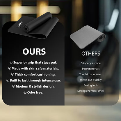 YOGA MAT 10MM THICK EXERCISE MAT GYM WORKOUT FITNESS PILATES HOME NON SLIP NBR