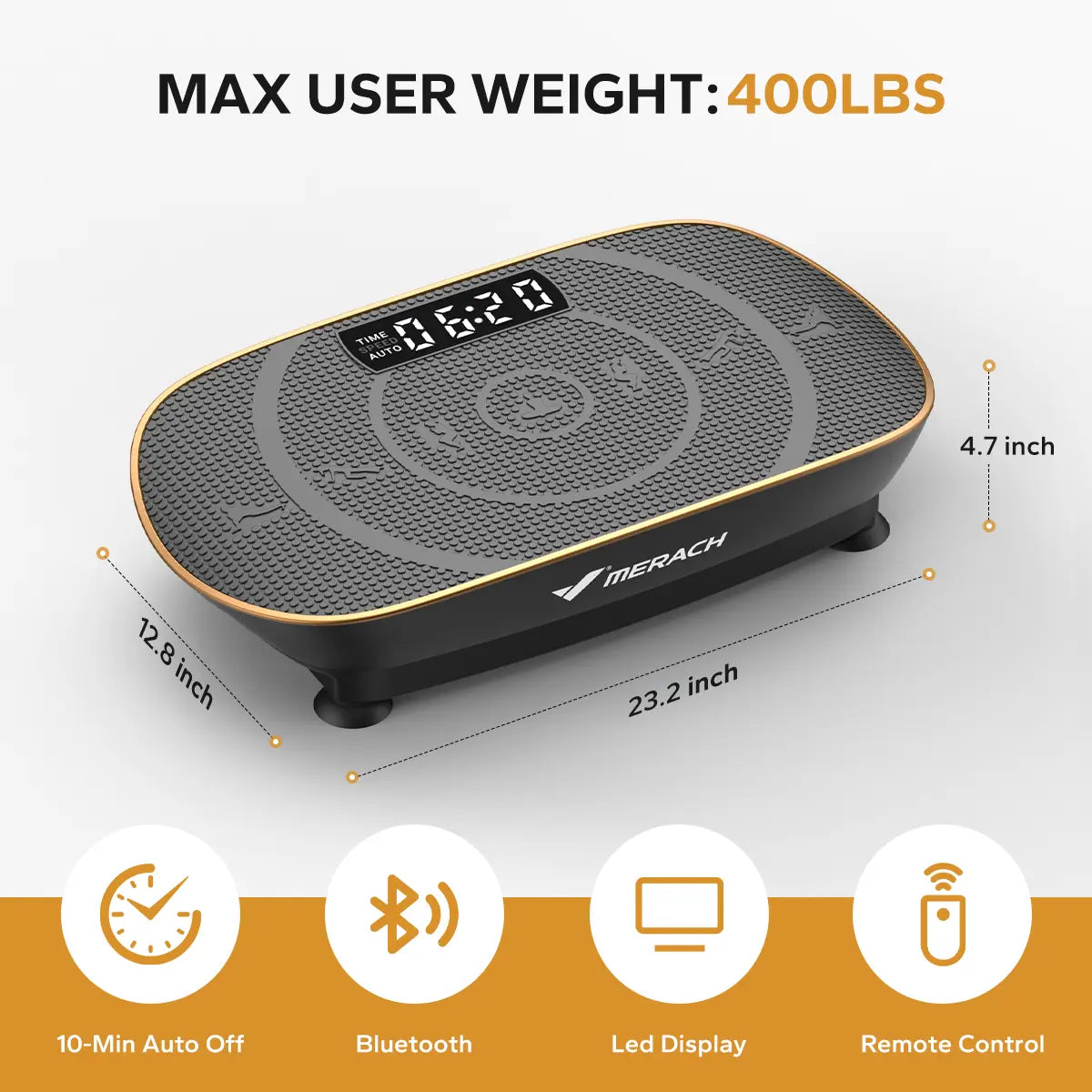 Merach Vibration Plate Exercise Machine with Lymphatic Drainage Feature Compact Design for Full Body Workout Max User Weight 400LBS Home Gym Equipment Summervibes