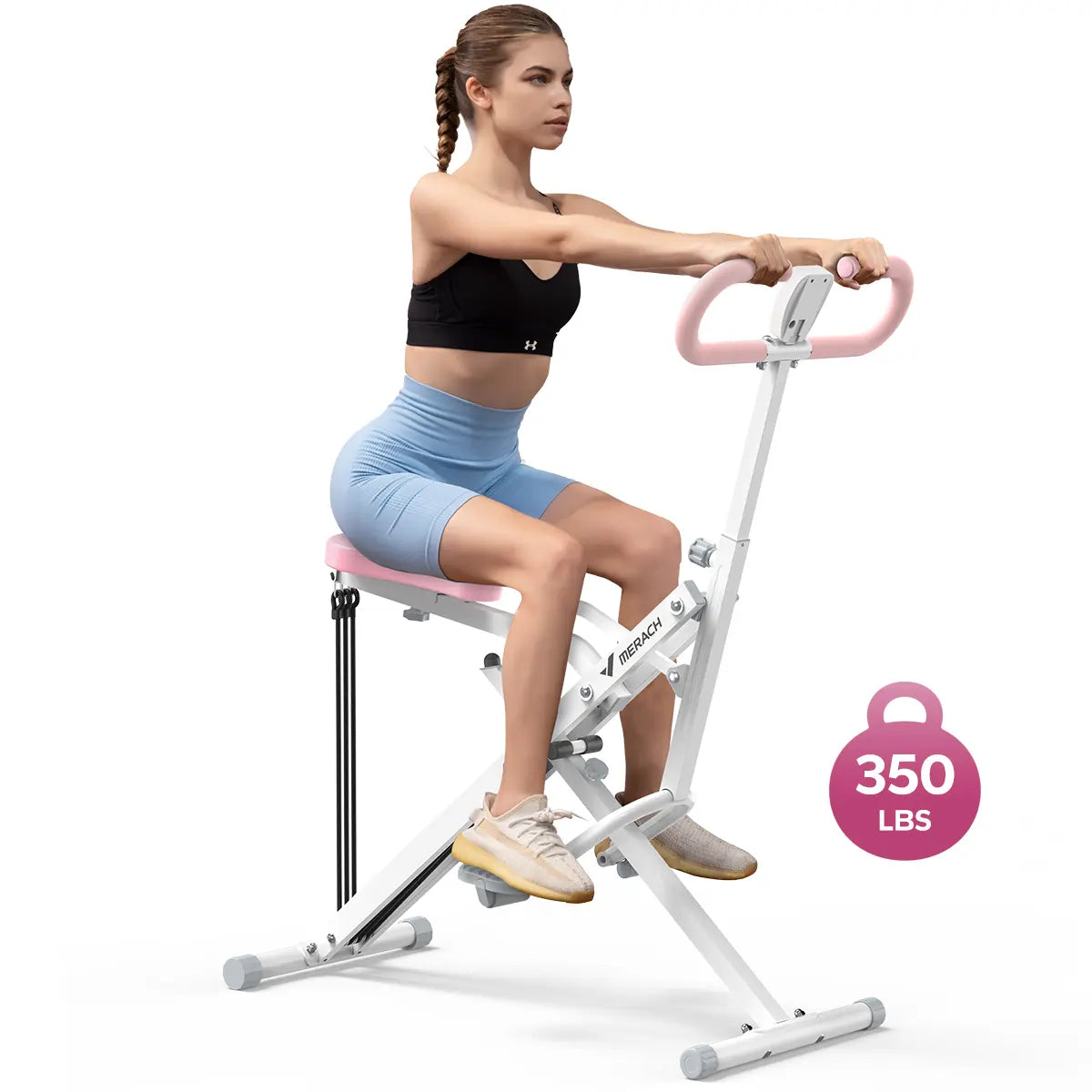 Merach 2-In-1 Squat Rowing Machine, Adjustable Resistance Glutes Leg Workout Equipment with LCD Monitor, 350LBS Capacity Home Gym Exercise for Women Summervibes