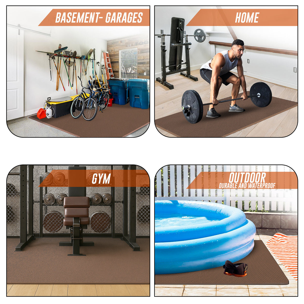 EVA INTERLOCKING FLOOR MATS SOFT FOAM GYM FLOORING MAT YOGA TILES 25 MM 60X60Cm - Top Beat Cart