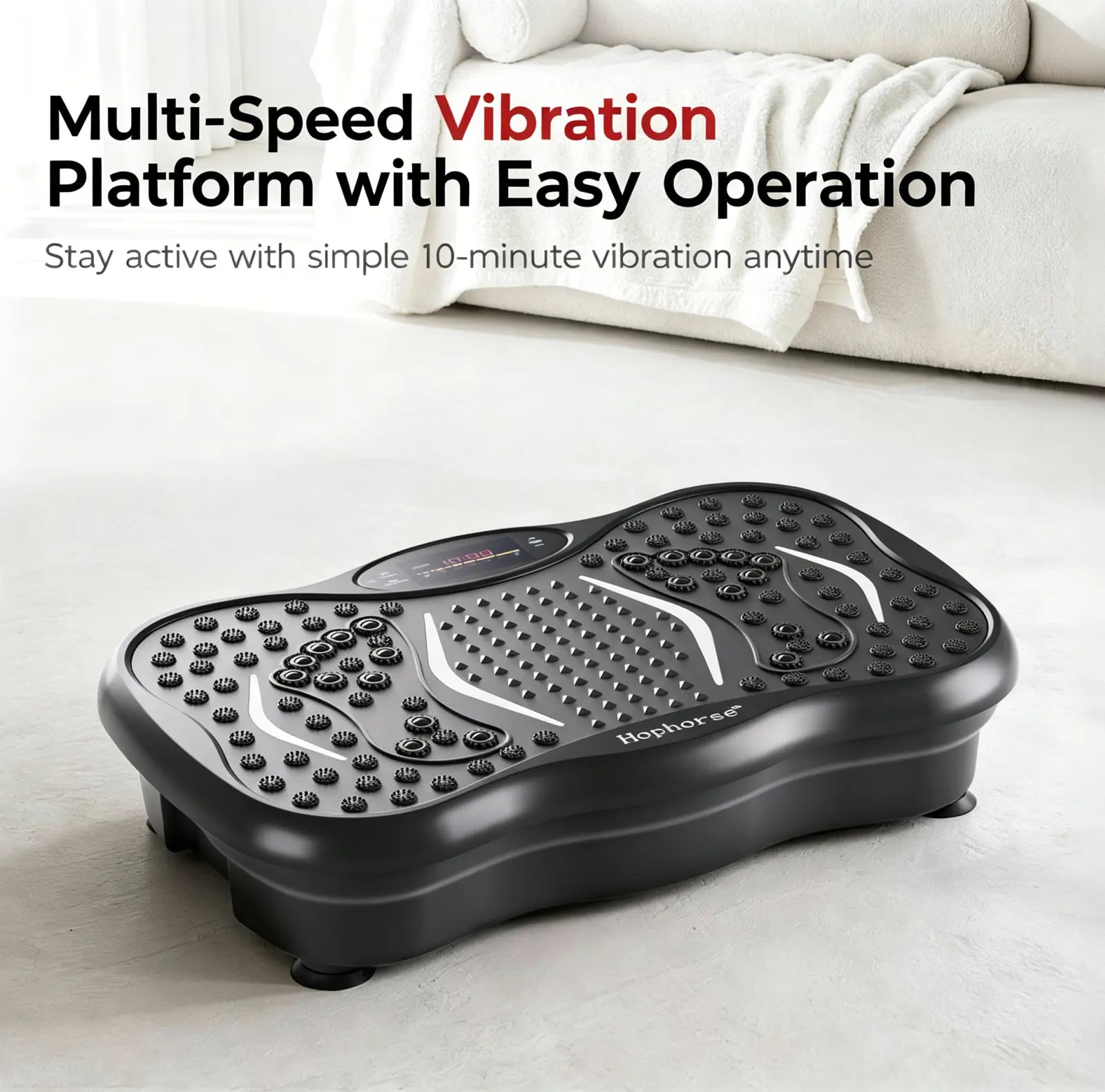 Hophorse Vibration Plate Exercise Machine 180 Speed Oscillating Platform 330 Lbs Capacity Full-Body Workout for Men Women Home Gym with Remote LED Display Vertical Stepper