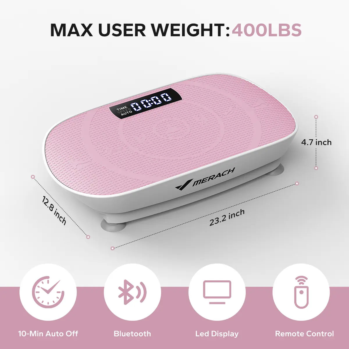 Merach Vibration Plate Exercise Machine with Lymphatic Drainage Feature Compact Design for Full Body Workout Max User Weight 400LBS Home Gym Equipment Summervibes