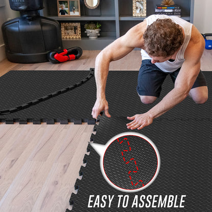 EVA INTERLOCKING FLOOR MATS SOFT FOAM GYM FLOORING MAT YOGA TILES 25 MM 60X60Cm - Top Beat Cart