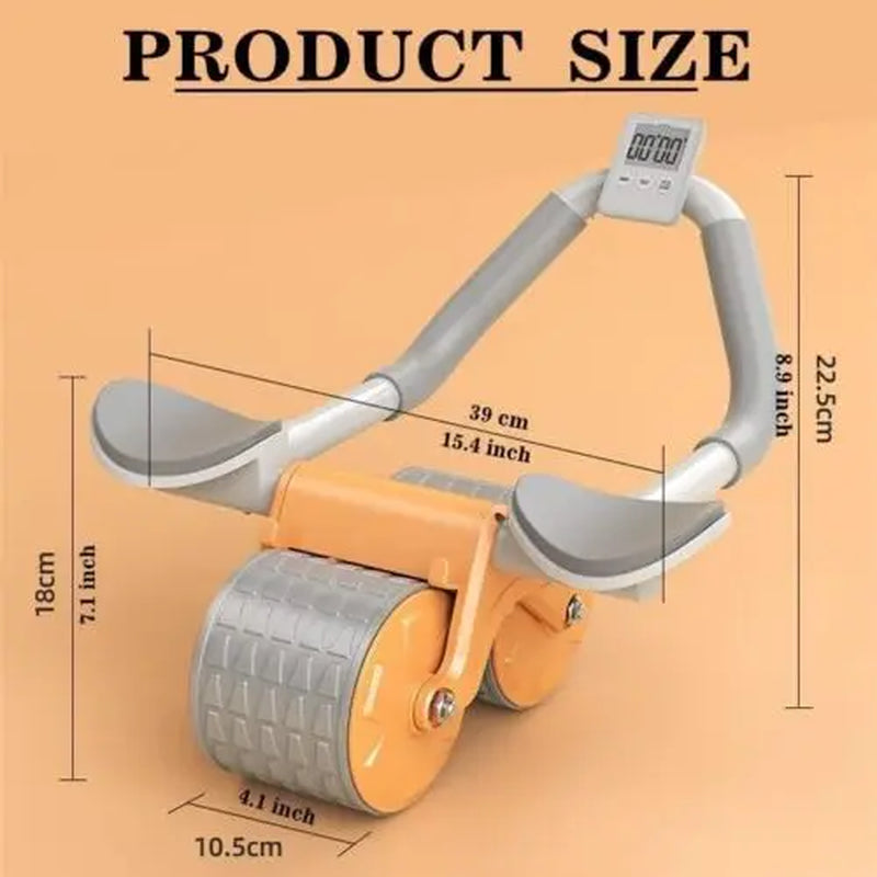 Ab Roller Wheel Workout Abdominal Fitness Wheel for Core Muscles Training Automatic Rebound Ab Roller with Timer Tiktokshopspringglowup