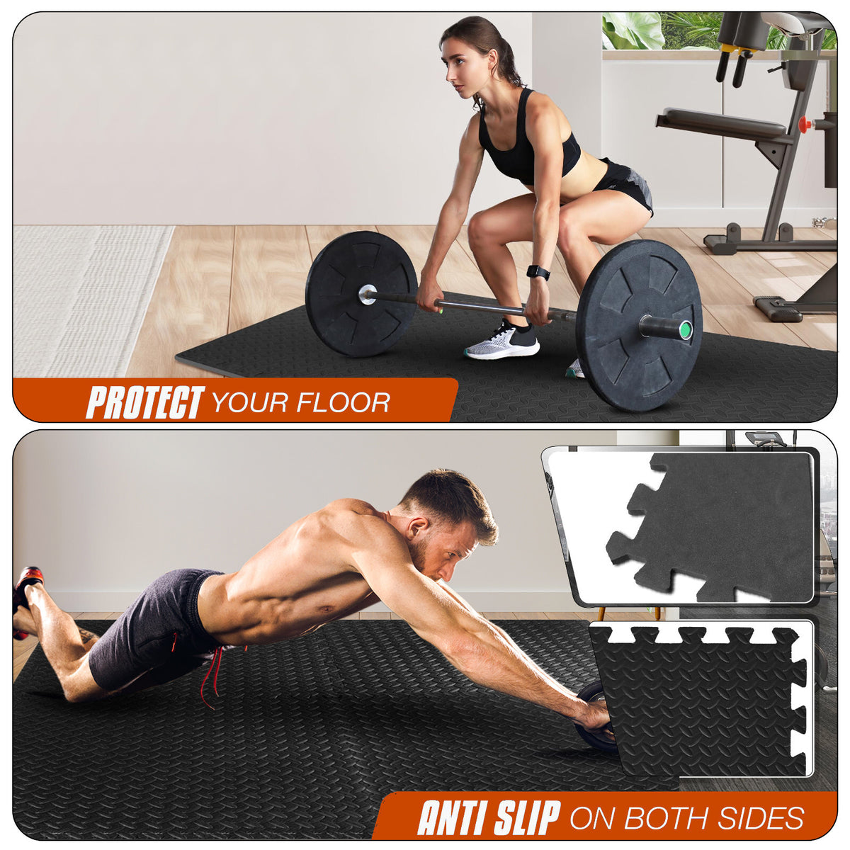 EVA INTERLOCKING FLOOR MATS SOFT FOAM GYM FLOORING MAT YOGA TILES 25 MM 60X60Cm - Top Beat Cart