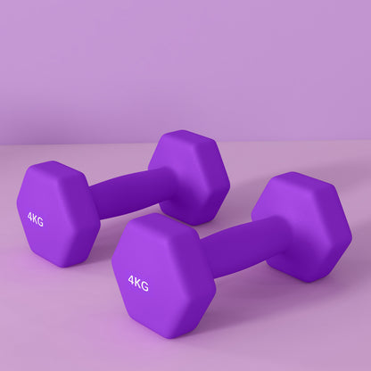Set of 6 Dumbbells, Hexagonal Weights Pair, 2 X 3Kg, 2 X 4Kg, 2 X 5Kg - Top Beat Cart