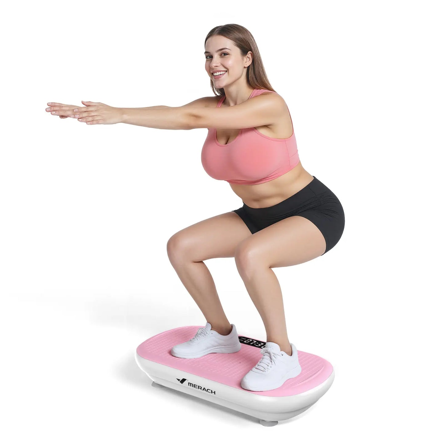 Merach High-Power Vibration Plate Exercise Machine,440Lbs Weight Capacity, Bluetooth Remote Control, 4 Workout Modes for Home Gym Fitness Equipment Summervibes