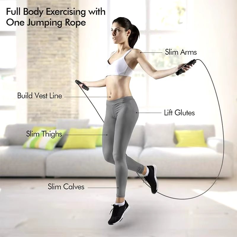 With Ball Bearings Adjustable Tangle-Free Speed Wire Jump Rope Workout with Foam Handles for Fitness Home Workouts and Slim Body - Top Beat Cart
