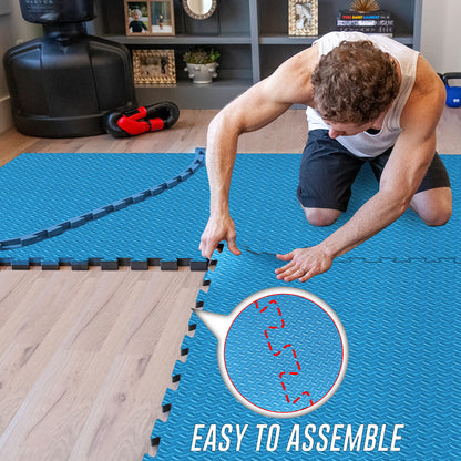 EVA INTERLOCKING FLOOR MATS SOFT FOAM GYM FLOORING MAT YOGA TILES 25 MM 60X60Cm - Top Beat Cart