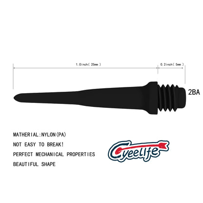 -Plastic Dart Tips for Electronic Dartboard, Soft Tipped Darts, 2BA Points, 100 Packs, 250 Packs, 500 Packs, 25Mm, 2BA