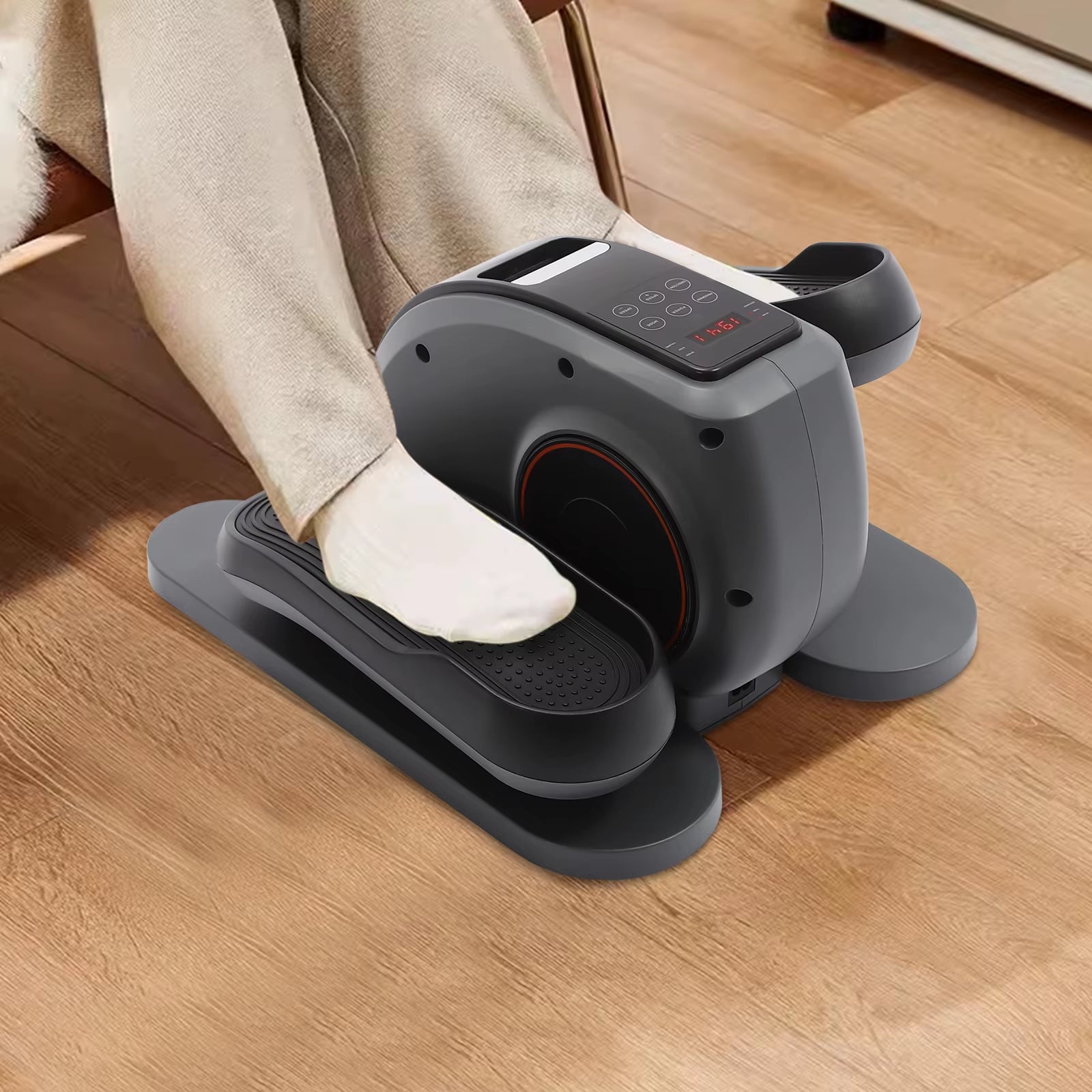 Electric Seated Leg Foot Pedal Exerciser under Desk Leg Machine with Remote Control for Home