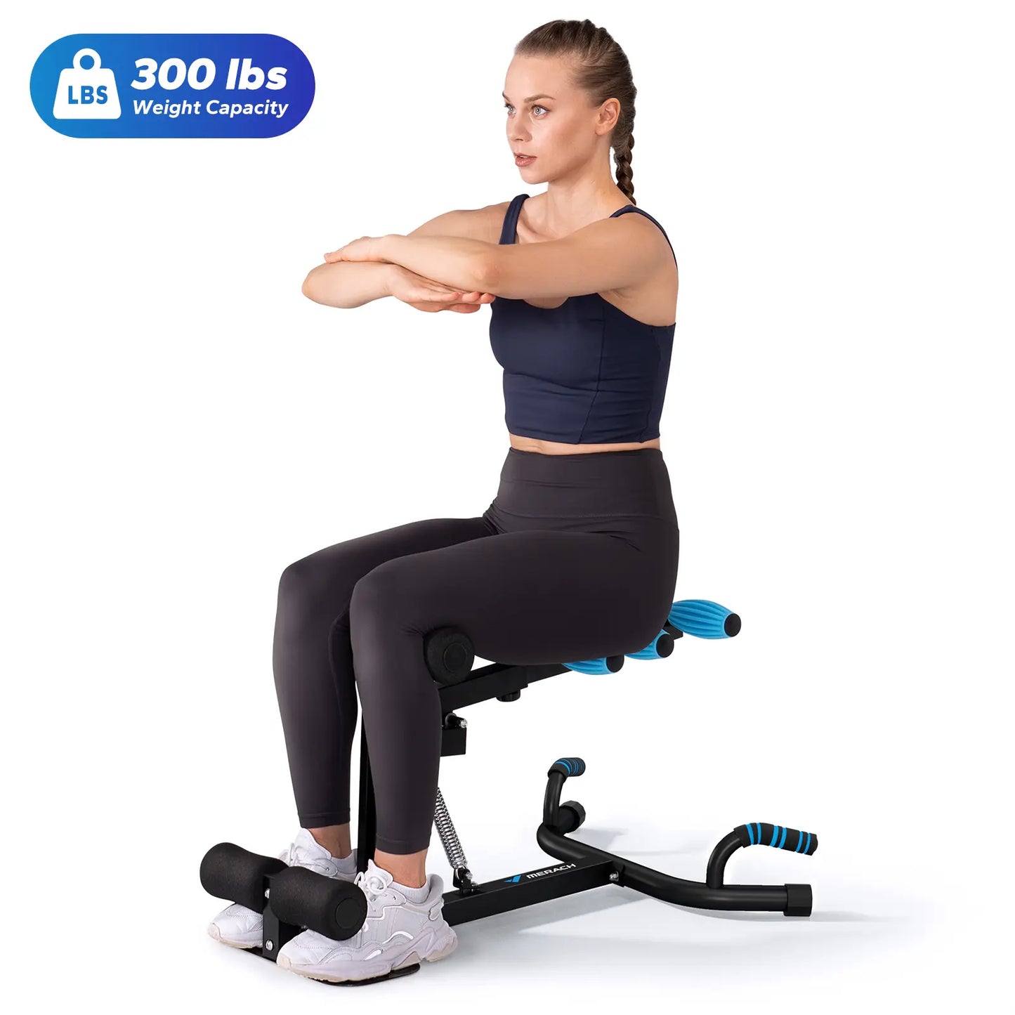 Merach Deep Squat Machine, Multi Level Adjustable Structure with 300Lbs Weight Capacity, Versatile Gear for Abs Glutes Legs Arms Shaping, Practical Sit up Push up Workout Tools, Fitness Equipment for Daily Home Gym Workouts Summervibes