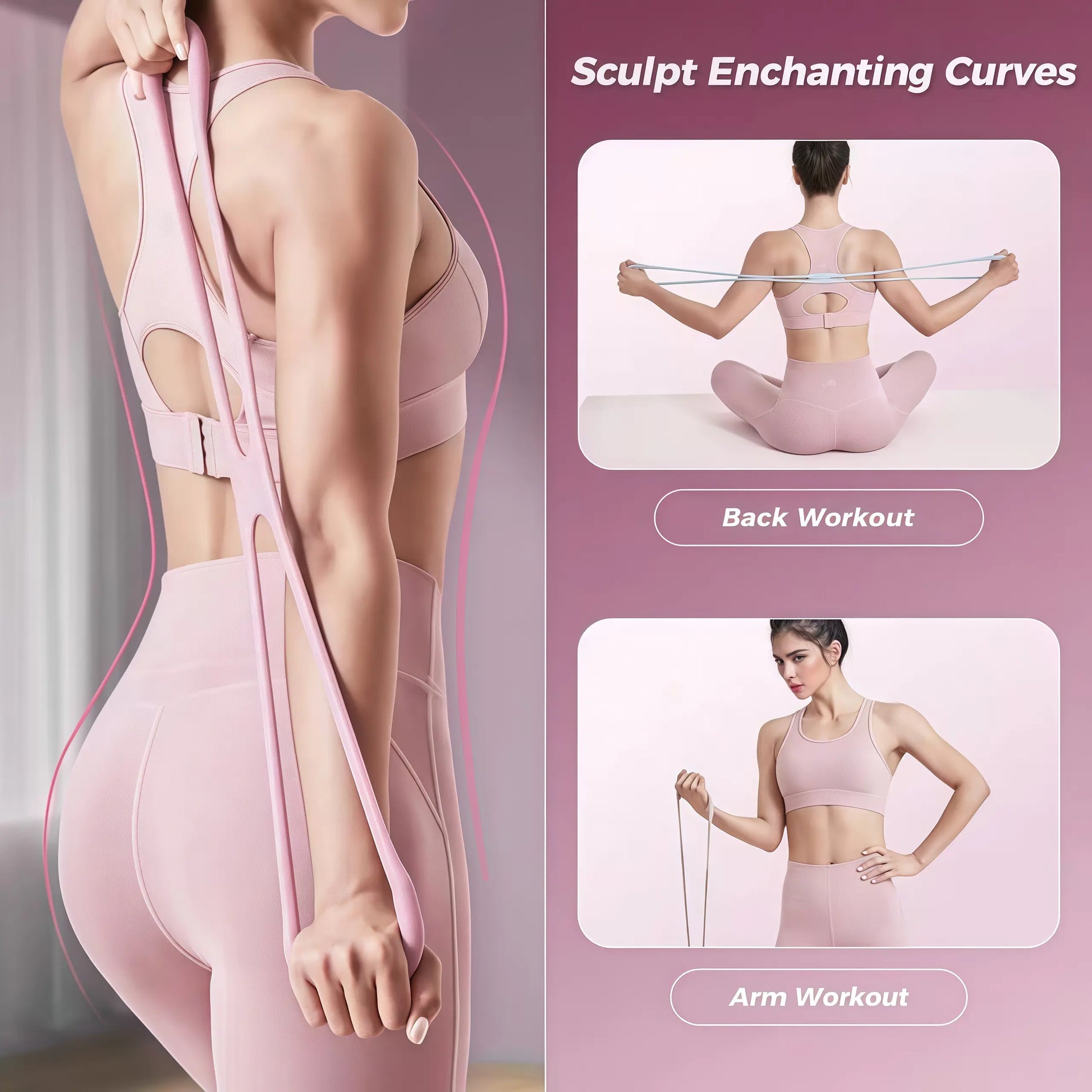 YICF Portable Figure-8 Resistance Band, Unisex Fitness Equipment for On-The-Go Workouts. Silicone Elastic Band, Suitable for Gyms, Yoga, and Pilates. Ideal for Home Workouts and Travel. Tiktokshopspringglowup