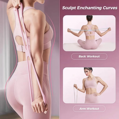 YICF Portable Figure-8 Resistance Band, Unisex Fitness Equipment for On-The-Go Workouts. Silicone Elastic Band, Suitable for Gyms, Yoga, and Pilates. Ideal for Home Workouts and Travel. Tiktokshopspringglowup