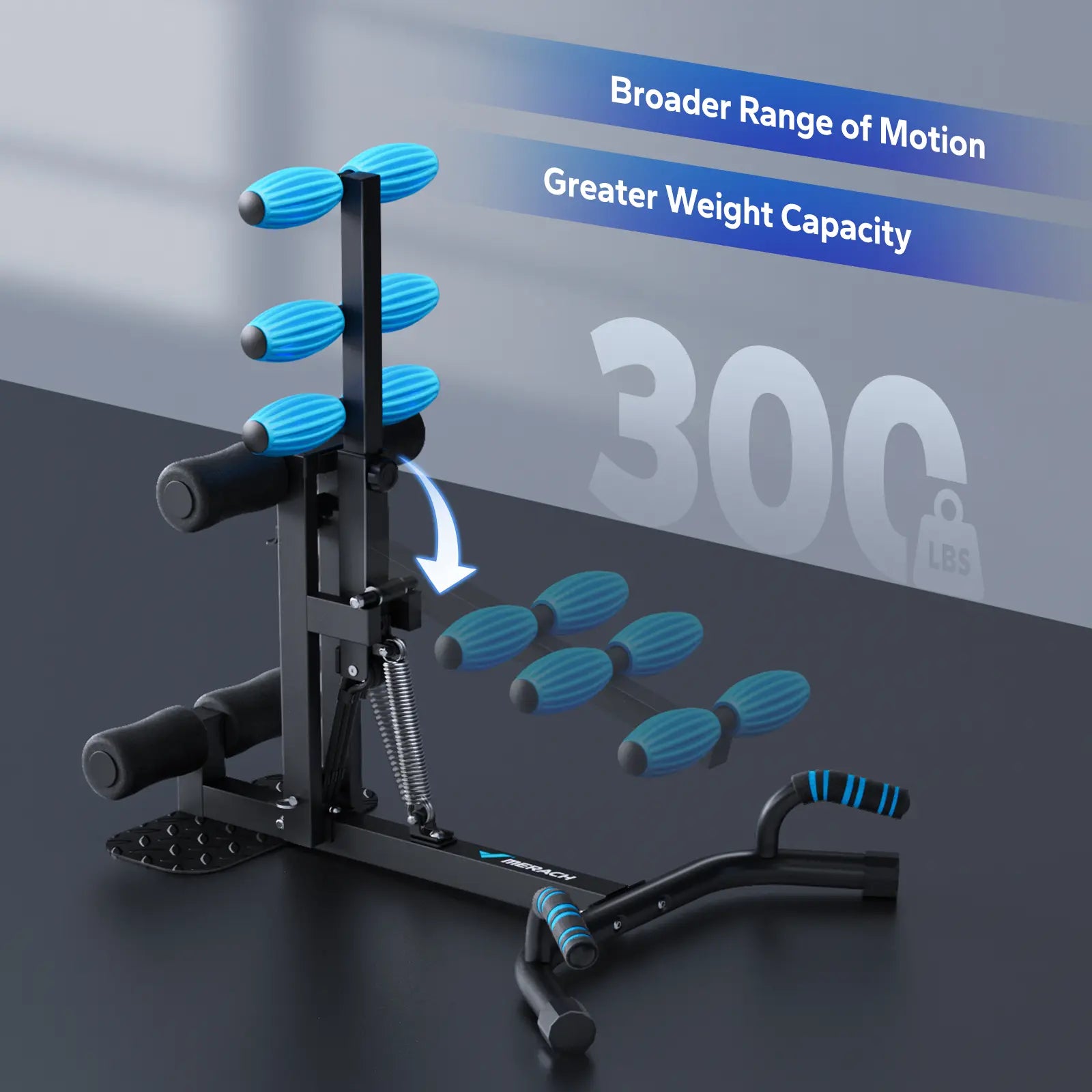 Merach Deep Squat Machine, Multi Level Adjustable Structure with 300Lbs Weight Capacity, Versatile Gear for Abs Glutes Legs Arms Shaping, Practical Sit up Push up Workout Tools, Fitness Equipment for Daily Home Gym Workouts Summervibes