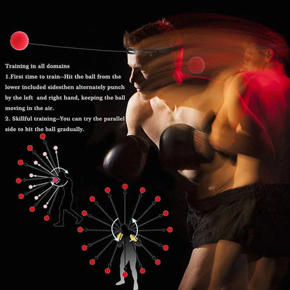 Boxing Magic Ball Reflex Speed Training with Headband Boxing Punching Balls Hand Eye Coordination Fitness Martial Arts Supplies - Top Beat Cart