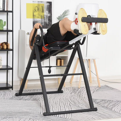 HOMCOM Adjustable Gravity Inversion Table with Safety Belt, Red - Top Beat Cart