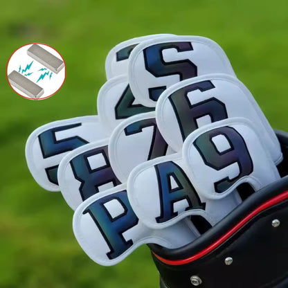 10Pcs Magnetic Golf Iron Wedge High-End Golf Iron Head Cover Iron Head Cover Cover 3-9 ASP 10Pcs 6 Colors Golf Accessories