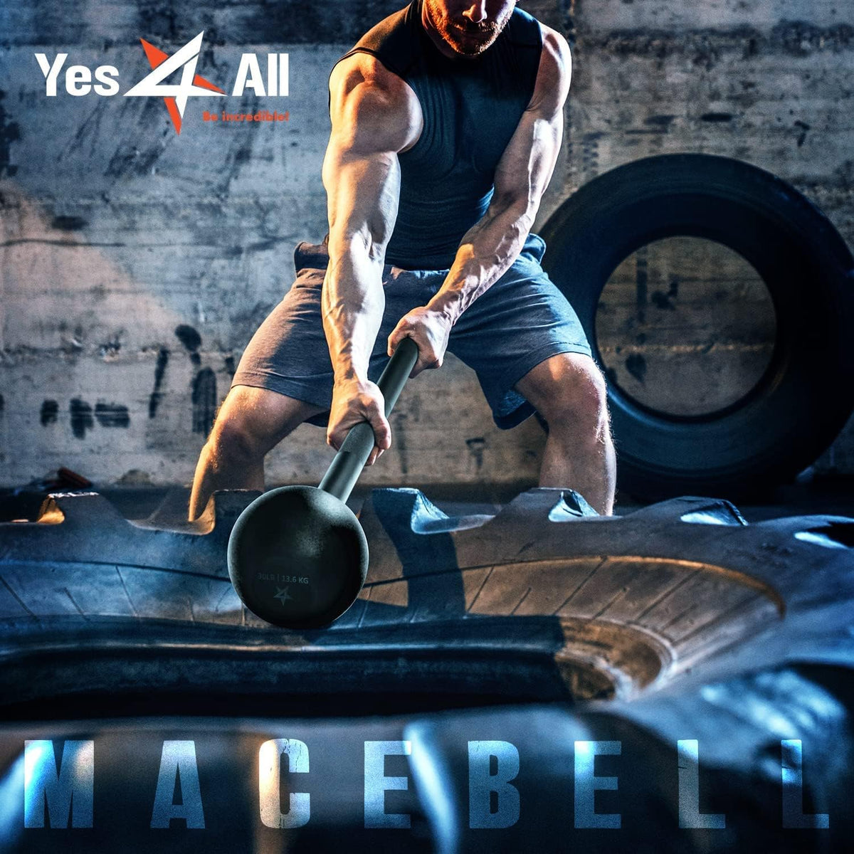Alloy Steel Mace Macebell, Weighted Bar for Strength Training, Shoulder, Grips & Forearms Workouts - Gym Hammer with Multiple Size - Top Beat Cart