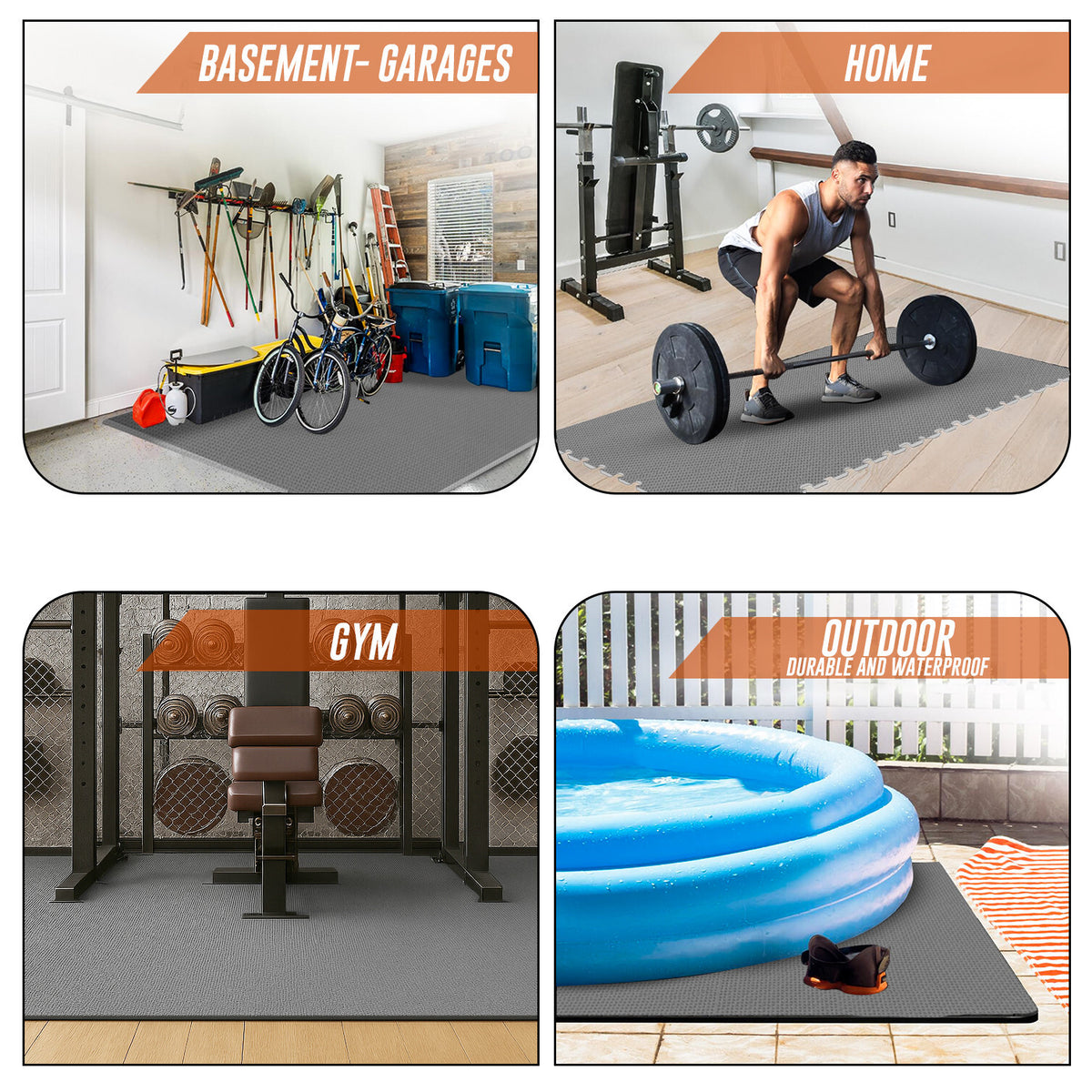 EVA INTERLOCKING FLOOR MATS SOFT FOAM GYM FLOORING MAT YOGA TILES 25 MM 60X60Cm - Top Beat Cart